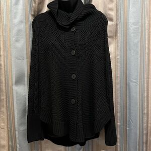 UGG Women's Black Button-Up Poncho